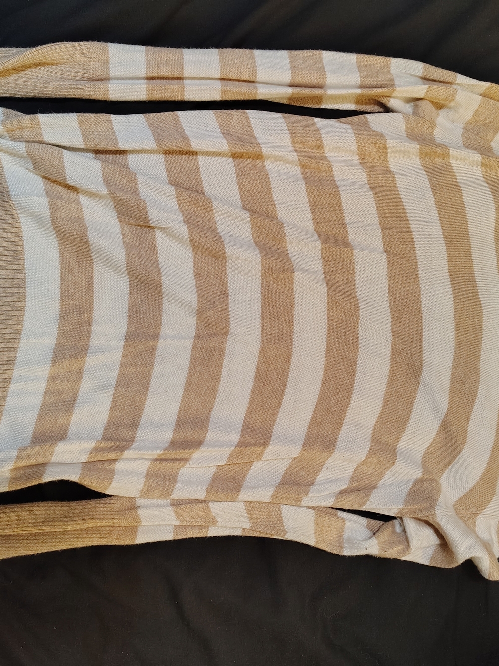 Womens Neutral Stripe Sweater - Beige & Cream